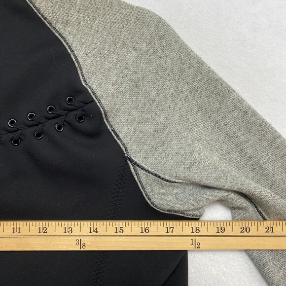 Lululemon Var-City Bomber Jacket Womens 6Black Gray Baseball Stitching Neoprene - Picture 13 of 15